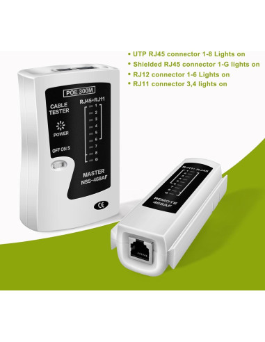 Probador de Cable Ethernet RJ45 AOWIZ Cat5 Cat6 Cat7