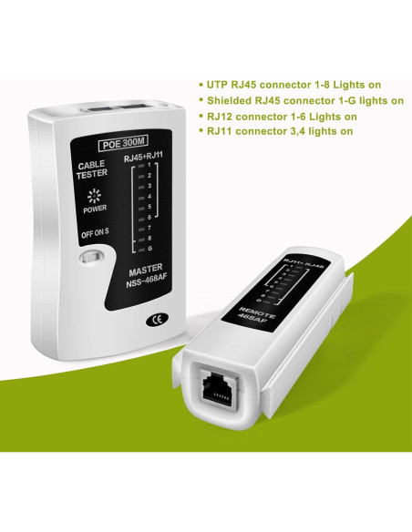 Probador de Cable Ethernet RJ45 AOWIZ Cat5 Cat6 Cat7