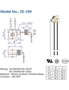 Interruptor de Ventilador de Techo Zing Ear ZE-109 Níquel - 2 Piezas 2