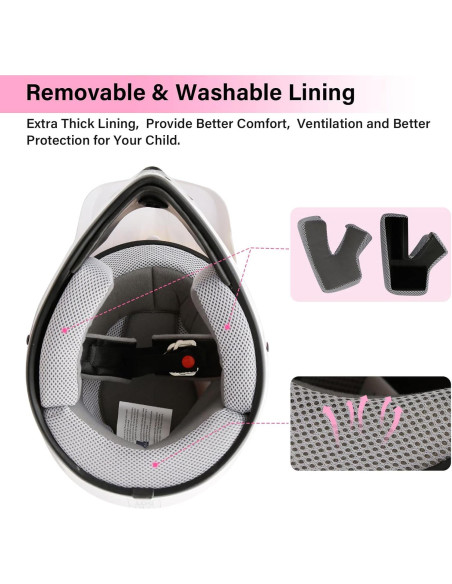 Casco TCMT OffRoad Niños Juvenil Pequeño Mariposa Rosa