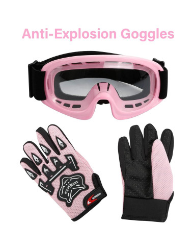 Casco TCMT OffRoad Niños Juvenil Pequeño Mariposa Rosa