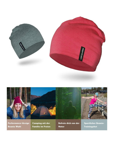 Gorro multifuncional Empirelion rojo mel. para correr y dormir