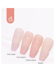 Gel de Uñas Beetles Jelly Nude 15ml Color Durazno Translúcido 2