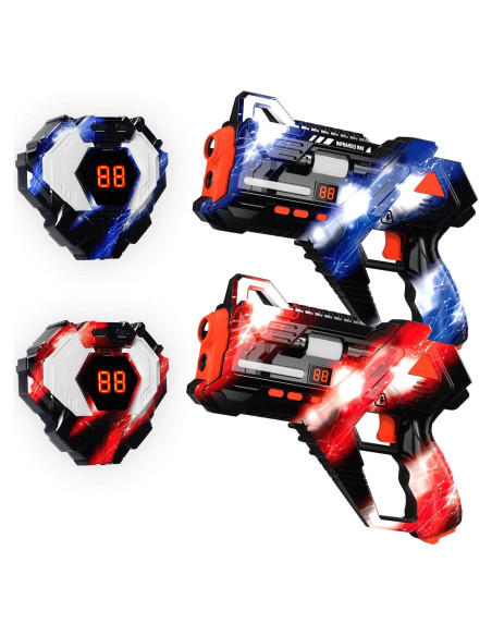 Juego de Laser Tag Recargable Canhui - Set de 2 Pistolas y Chalecos Juego de Laser Tag Recargable Canhui - Set de 2 Pistolas y Chalecos