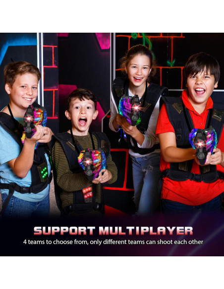 Juego de Laser Tag IVOXEX Set de 4 Pistolas y Chalecos Juego de Laser Tag IVOXEX Set de 4 Pistolas y Chalecos