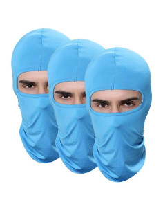 Paquete de 3 Pasamontañas Balaclava Unisex Azul Claro