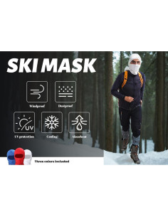 Paquete de 3 Pasamontañas Unisex Bandana para Aire Libre 2