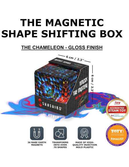 Cubo Antiestrés Shashibo - Juguete Sensorial 36 Imanes