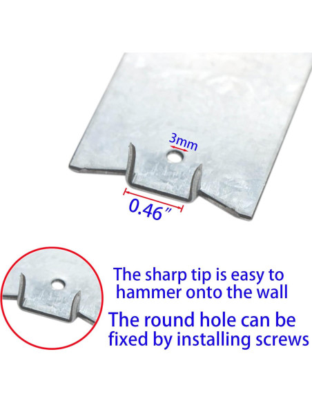 50 Placas de Clavo de Seguridad Qlvily 3.81x5.08cm Hierro Galvanizado