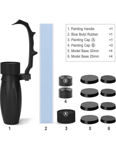 Mango de Pintura Evemodel WH01 para Miniaturas Negro