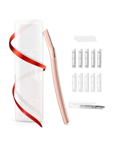 Rasuradora de Cejas Oro Rosa con 10 Cuchillas - Dermaplaning Rasuradora de Cejas Oro Rosa con 10 Cuchillas - Dermaplaning