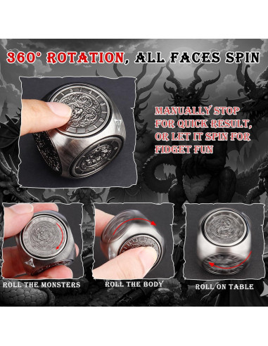 Dados Spinner 7-en-1 Haxtec de Metal para DND