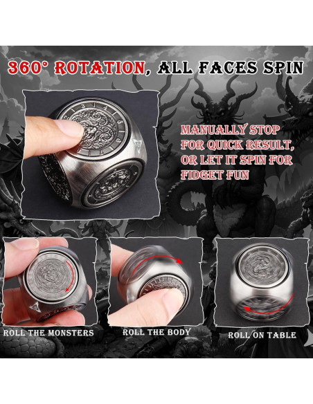 Dados Spinner 7-en-1 Haxtec de Metal para DND