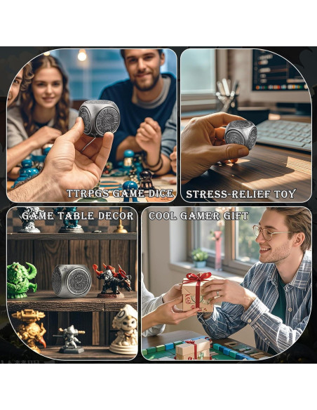 Dados Spinner 7-en-1 Haxtec de Metal para DND