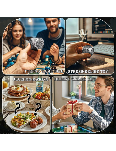 Dados Spinner 7-en-1 Haxtec de Metal para DND