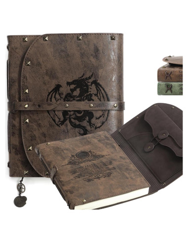 Cuaderno A5 de Dragón ACTIONDRAKE - 288 Páginas de Cuero