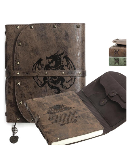 Cuaderno A5 de Dragón ACTIONDRAKE - 288 Páginas de Cuero