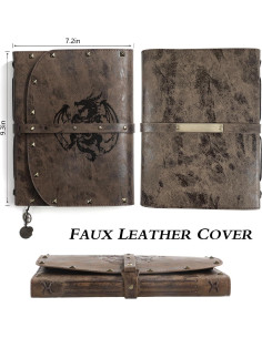 Cuaderno A5 de Dragón ACTIONDRAKE - 288 Páginas de Cuero 2