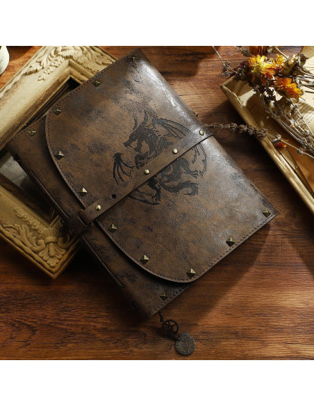 Cuaderno A5 de Dragón ACTIONDRAKE - 288 Páginas de Cuero