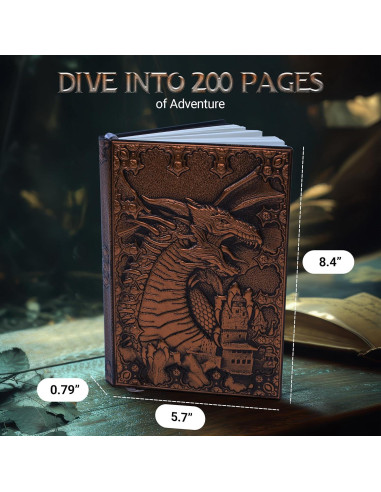 Cuaderno DND HORNATE A5 200 Páginas Cuero Relieve