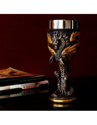 Cáliz de Vino Medieval Alikiki Dragón de Llama 207ml