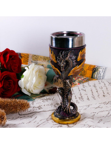 Cáliz de Vino Medieval Alikiki Dragón de Llama 207ml