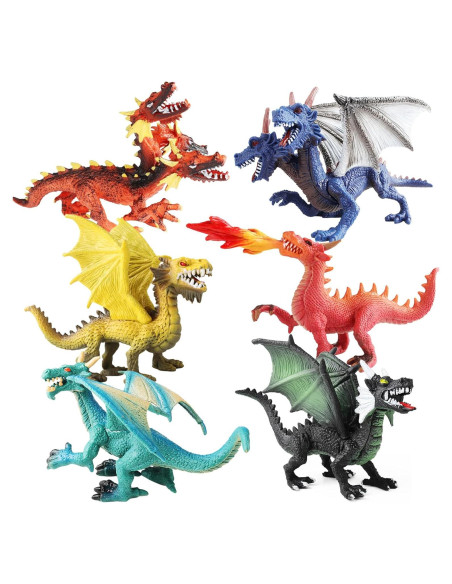 Figuras de Dragón EOIVSH - Pack de 6 Juguetes Míticos Figuras de Dragón EOIVSH - Pack de 6 Juguetes Míticos