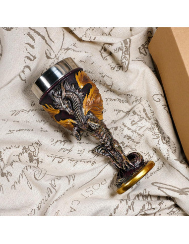 Cáliz de Vino Medieval Alikiki Dragón de Llama 207ml