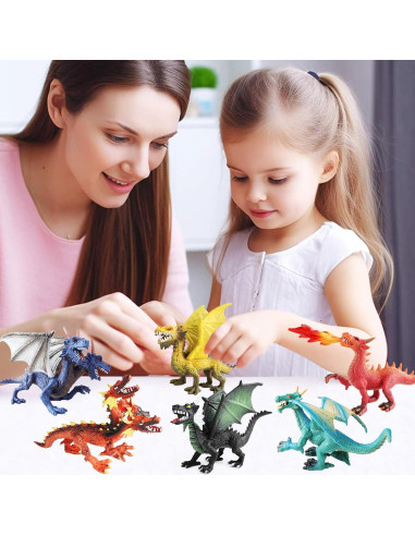 Figuras de Dragón EOIVSH - Pack de 6 Juguetes Míticos