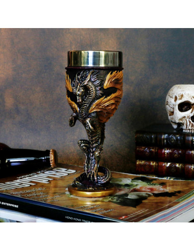 Cáliz de Vino Medieval Alikiki Dragón de Llama 207ml