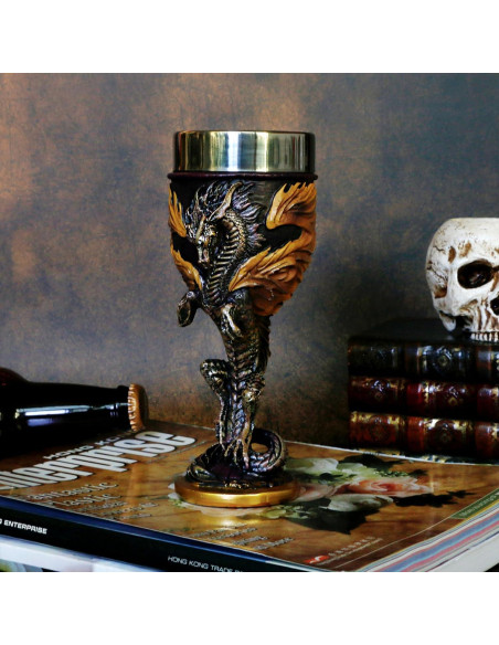 Cáliz de Vino Medieval Alikiki Dragón de Llama 207ml