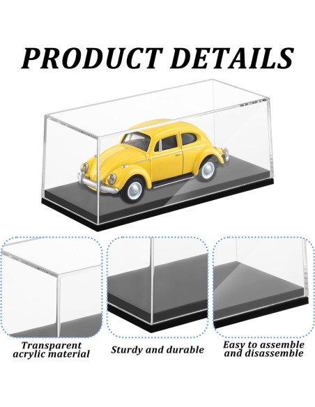 12 Cajas de Exhibición Acrílicas para Autos 1:64 Hlimior