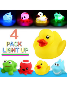 Juguetes de Baño Yeonha 4 Pack Flotantes Iluminados 8,89 cm 2