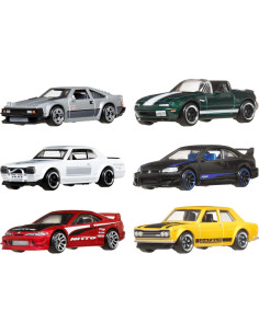 Hot Wheels Set de 6 Coches de Juguete Japoneses 1:64 Metal 2