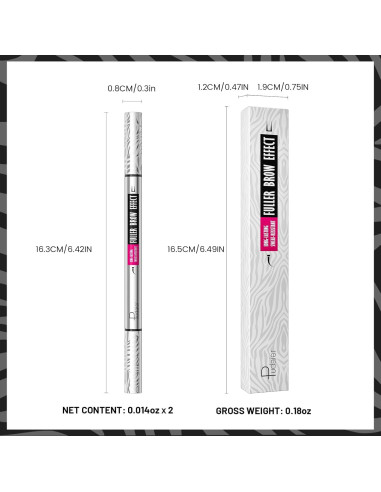 Lápiz de Cejas Doble Punta Pudaier 07-Marrón Natural 2-en-1