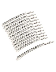 Pinzas de Cabello Cristal Blancas 12pcs White Bridge