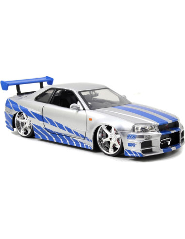 Coche de metal Jada Toys Nissan Skyline R34 2002 21,6 cm