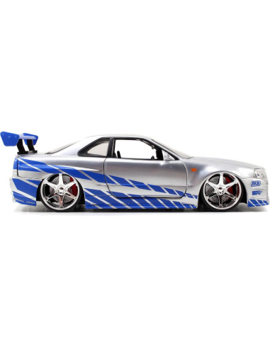 Coche de metal Jada Toys Nissan Skyline R34 2002 21,6 cm
