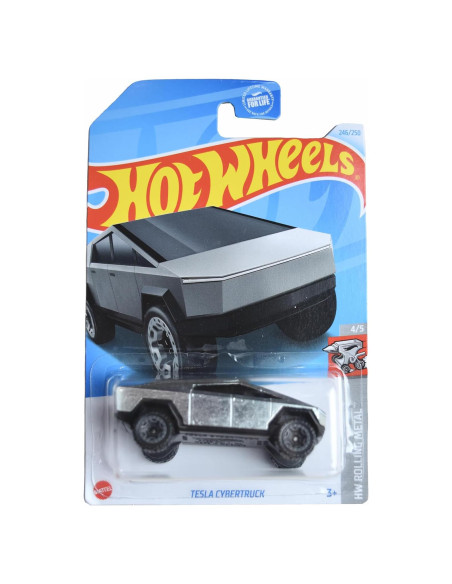 Hot Wheels Tesla Cybertruck 1:64 Mattel Metal Plata
