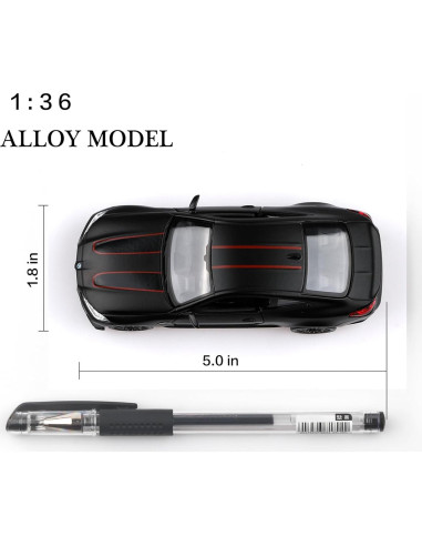 Coche de metal fundido BMW M4 escala 1/36 retroceso negro