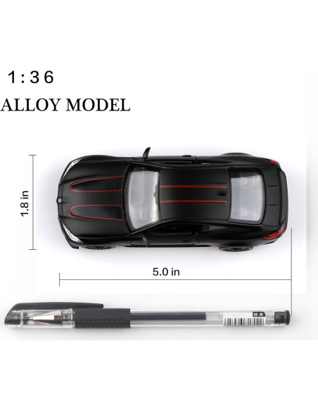 Coche de metal fundido BMW M4 escala 1/36 retroceso negro