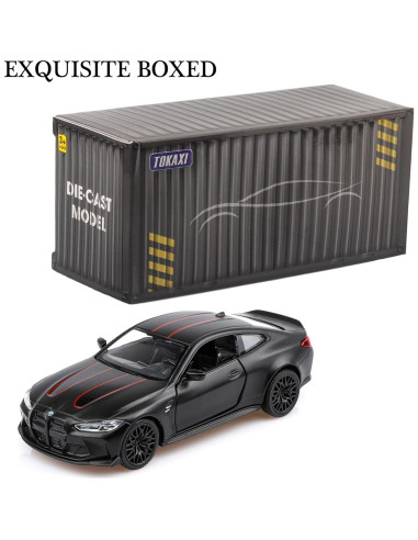 Coche de metal fundido BMW M4 escala 1/36 retroceso negro