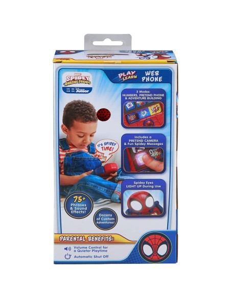 Teléfono Juguete eKids Spidey con Juegos Educativos 3 a 5 años