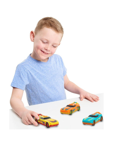 Set de 3 coches Hot Wheels Glow Riders Just Play 6+