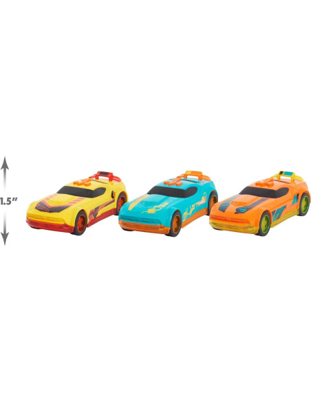 Set de 3 coches Hot Wheels Glow Riders Just Play 6+ Set de 3 coches Hot Wheels Glow Riders Just Play 6+
