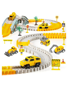 Set de Pistas de Construcción Kizplays 260 PCS con Coches