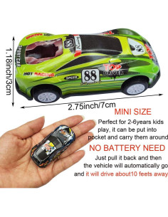 18 Coches de Carreras de Metal Himeeu 6,99 cm Retroceso 2