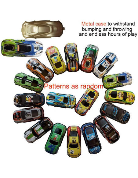 18 Coches de Carreras de Metal Himeeu 6,99 cm Retroceso