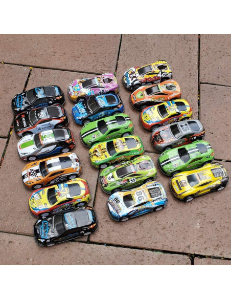 18 Coches de Carreras de Metal Himeeu 6,99 cm Retroceso