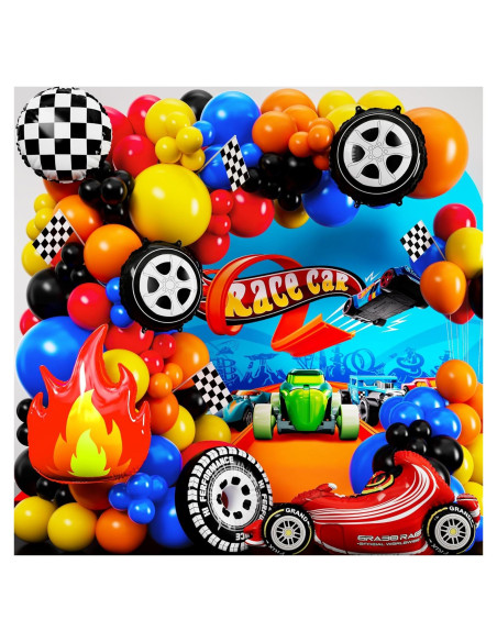 Kit Arco Globos Hot Wheels 100 Piezas Decoración Fiesta Kit Arco Globos Hot Wheels 100 Piezas Decoración Fiesta